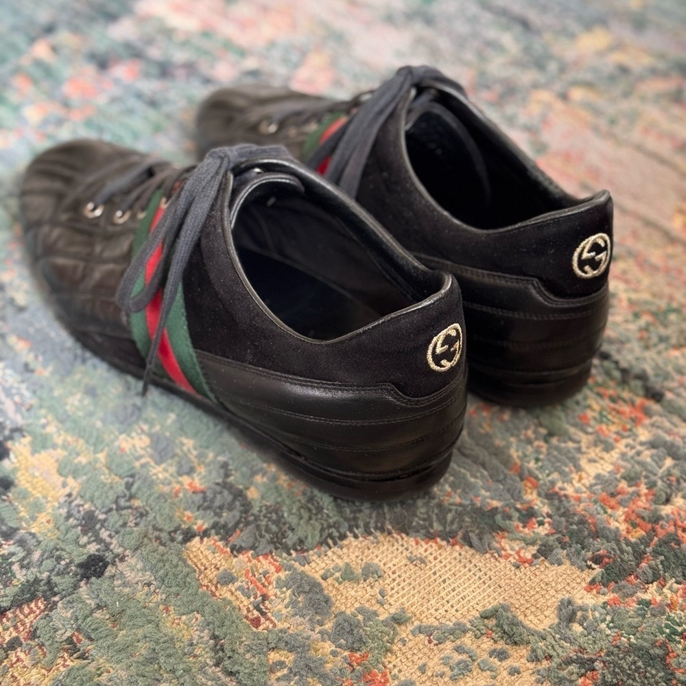 Gucci 10(11.5-12) Gatsby GG Leather Racing Stripes + Sporty Suede Accents - Picture 3 of 16